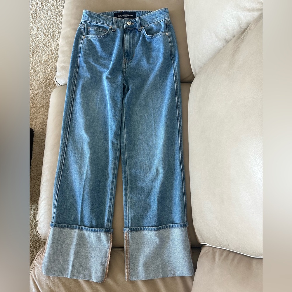 Veronica Beard Blue Cropped Ankle Jeans